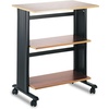 image:imageSafco Muv Adjustable Printer Stand Medium Oak Swivel Wheels Two Adjustable Shelves Medium Oak and Black 1881MOCherry