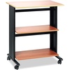 image:imageSafco Muv Adjustable Printer Stand Medium Oak Swivel Wheels Two Adjustable Shelves Medium Oak and Black 1881MOMedium OakBlack