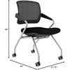 image:imageSafco Products Valor Mid Back Chair with Arms TSM2BB Black Breathable Mesh Back Fabric Seat Compact Nesting Storage Qty 2