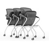 image:imageSafco Products Valor Mid Back Chair with Arms TSM2BB Black Breathable Mesh Back Fabric Seat Compact Nesting Storage Qty 2