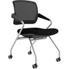 image:imageSafco Products Valor Mid Back Chair with Arms TSM2BB Black Breathable Mesh Back Fabric Seat Compact Nesting Storage Qty 2