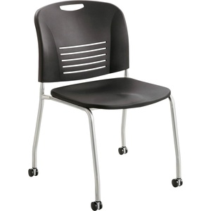 image:imageSafco 4291BL Vy Straight Leg Stack Chair with Casters Qty 2 BlackBlack