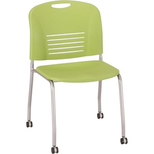 image:imageSafco 4291BL Vy Straight Leg Stack Chair with Casters Qty 2 BlackGreen